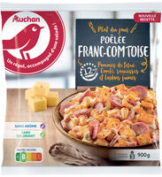 Poêlée franc-comtoise Pommes de terre, Comté, saucisses et lardons fumés