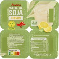 Spécialité au Soja citronPicto : Soja Origine France issu d'une filière contrôlée