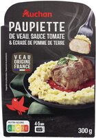 PAUPIETTE DE VEAU SAUCE TOMATE et ECRASE DE POMME DE TERRE