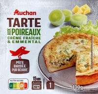 Tarte aux poireauxcrème fraîche, emmental