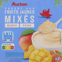 Yaourts aux fruits jaunes mixés Mangue Pêche