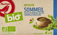 AUCHAN BIO Infusion SommeilFeuilles d'oranger, mélisse, camomille, marjolaine