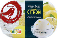 Plein fruit sorbet citron avec morceaux