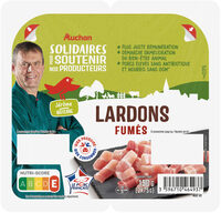 Lardons fumés - Porcs élevés sans antibiotiques et nourris sans OGM (<0.9%)