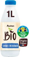 Auchan BioLAIT DEMI ECREMEORIGINE FRANCE SOLIDAIRES POUR SOUTENIR NOS PRODUCTEURSFilière responsable1L