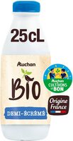 Auchan BioLAIT DEMI ECREMEORIGINE FRANCE SOLIDAIRES POUR SOUTENIR NOS PRODUCTEURSFilière responsable25 cL