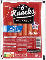 Knacks au jambon- 50%* de matières grasses* par rapport à la moyenne du marché des saucisses de Strasbourg