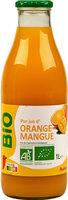 Pur jus d'orange et mangue issu de l'agriculture biologique