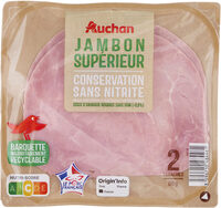 Jambon SupérieurSans couenneConservation Sans Nitrite grâce aux extraits végétaux et antioxydant