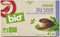 AUCHAN BIO Infusion du soirFeuilles d'oranger, citronnelle, mélisse