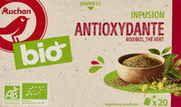 AUCHAN BIO Infusion Anti oxydanteRooibos, feuilles de framboisier, thé vert