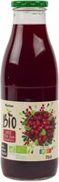 Pur jus cranberry issu de l'agriculture biologiqueSans sucres ajoutés** Comme tous les jus de fruits. Contient les sucres naturellement présents dans les fruits.