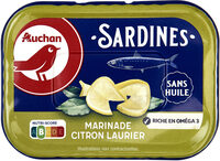 AUCHAN SARDINES MARINADE CITRON LAURIER - SANS HUILE 135g