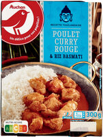 Cuisine de Thaïlande Poulet curry rouge et riz basmati