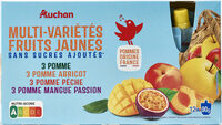 Purées et spécialités de fruits aromatisées panachées sans sucres ajoutés* (4 parfums)*Conformément à la règlementation. Contient des sucres naturellement présents.