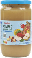 Pomme avec morceaux sans sucres ajoutés**Conformément à la réglementation des purées, contient des sucres naturellement présents dans les fruits.