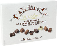 Assortiment de bonbons de chocolat Lait - Noir - Blanc