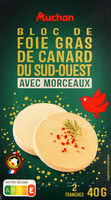 Bloc de foie gras de canard du Sud-Ouest avec morceaux