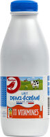 Auchan lait vitamine demi-ecreme bouteille 1l