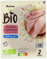 Jambon supérieur issu de l'agriculture biologique - 25% de sel**