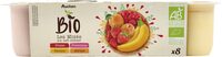 Les fruits mixés au lait entier fraise abricot banane framboise BIO