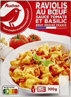 Auchan raviolis au bœuf sauce tomate et basilic