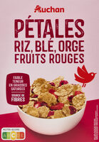 Pétales riz, blé complet et orge fruits rouges