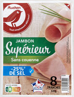 Jambon cuit supérieur -25% de sel*