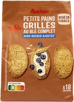 Petits Pains Grillés à la farine de blé complet sans sucres ajoutés*