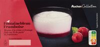 Fontainebleau sur lit de framboisesMousse à la crème et fromage frais sur lit de purée de framboises