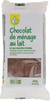 Lait et noisettes brisées