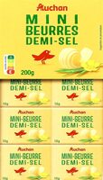 Auchan beurre plaquette demi-sel 80% 20x10g