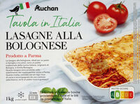 Lasagna alla bologneseLa tomate et la viande bovine proviennent d'Italie et le blé ne provient pas d'Italie.