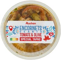 Encornets géants tomate et olives vertes