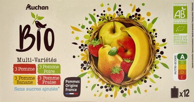 Purée pomme fruits bio panaches gourdes 12x90g