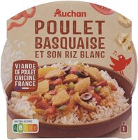 Poulet basquaise et son riz blanc