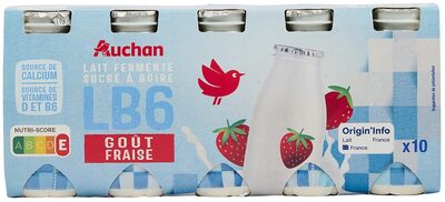 Lait fermenté sucré à boire LB6 goût fraise