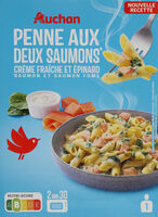 Penne aux deux saumons* crème fraîche et épinard *saumon et saumon fumé