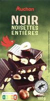 Auchan chocolat noir noisettes entieres 180g