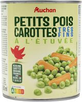 Petits pois très fins et carottes à l'étuvée