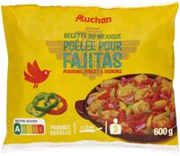 Recette du Mexique Poêlée pour fajitas poivrons, poulet et oignon
