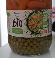 Auchan bio petits pois carottes extra fins bocal 72 cl 420g