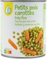 Petits pois très fins et carottes à l'étuvée