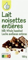 Chocolat lait noisettes entieres