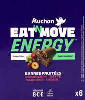 Eat'n move - ENERGY - Barre fruitées cranberry, datte, abricot, raisin