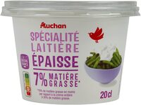 Spécialité laitière ÉPAISSE7% Matière Grasse**76% de matière grasse en moins par rapport à la crème entière à 30% de matière grasse