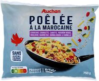 Poêlée à la marocainecouscous, courgette, carotte, poivron rouge, boulgour, raisins sec, quinoa rouge et cannelle