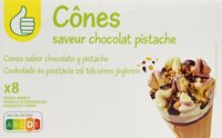 Cônes saveur chocolat pistache