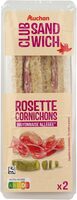 Club sandwich rosette cornichons mayonnaise allegee