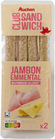 Club sandwich jambon emmental mayonnaise allegee